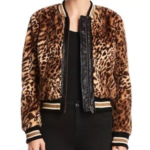 Bailey 44 Eliza Leopard Print Faux-Fur Bomber Jacket